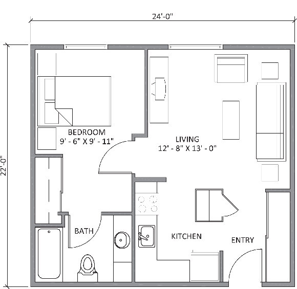 Typical One - Bedroom Apartment